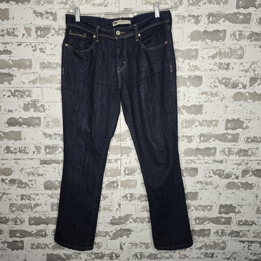 Levis 515 Jeans Womens 8‎ Boot Cut Dark Wash Mid Rise Zip Fly Blue Denim Stretch
